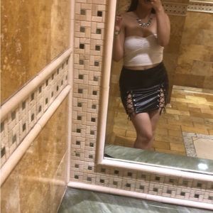 Going out black leather skirt!